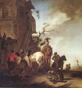 Hunters and Horsemen by the Roadside (mk05) WOUWERMAN, Philips